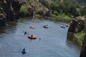 Aerial photo of boats on river