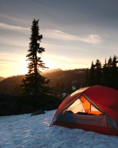 tent in snowy wilderness